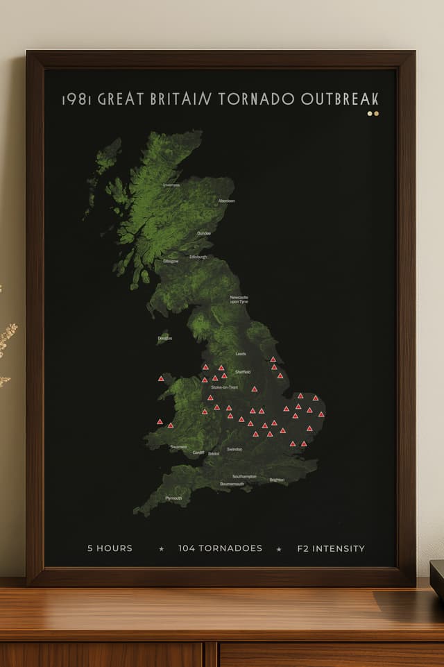 The 1981 UK Tornado Outbreak Map